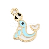 Light Gold Plated Alloy Enamel Pendants ENAM-M219-11KCG-01-1