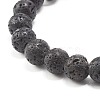 Natural Lava Rock Round Beads Essential Oil Anxiety Aromatherapy Bracelets X1-BJEW-JB06921-11