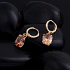 Real 18K Gold Plated Hot Trends Oval Brass Rhinestone Dangle Hoop Earrings EJEW-EE0001-122B-3