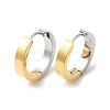 Two Tone Brass Flat Hoop Earrings EJEW-P228-02-1
