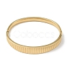 304 Stainless Steel Grooved Hinged Bangles for Women BJEW-U002-10G-2