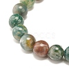 Natural Indian Agate Round Beads Stretch Bracelet BJEW-JB07235-03-4