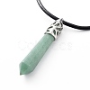 Pointed Natural Gemstone Pendant Necklaces NJEW-JN02550-3