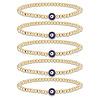 ANATTASOUL 5Pcs Brass Beaded Stretch Bracelets Set BJEW-AN0001-03-1