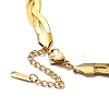 304 Stainless Steel Interlocking Triple Herringbone Chain Necklace for Men Women NJEW-H167-01G-3
