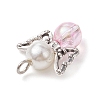 Imitation Pearl Acrylic Pendants PALLOY-JF02624-02-4