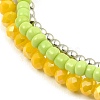 3Pcs 3 Colors Electroplate Glass & Shell Stretch Bracelets for Women BJEW-TA00381-5