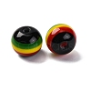 Ghana Jamaica Reggae Stripe Resin Beads RESI-G104-01B-2