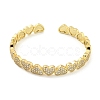 Heart Brass Micro Pave Clear Cubic Zirconia Open Cuff Bangles for Women BJEW-Z062-02A-2