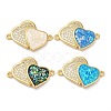 Rack Plating Brass Micro Pave Clear Cubic Zirconia Connector Charms KK-P268-20G-1