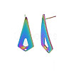 Rainbow Color 304 Stainless Steel Stud Earring Findings STAS-N098-016-3