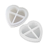 2Pcs DIY Stripe Pattern Heart Jewelry Plate Food Grade Silicone Molds PW-WG76700-01-5