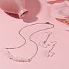 Natural Rose Quartz Chips Beaded Jewelry Set SJEW-JS01231-06-2