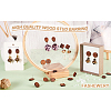 Coconut Brown Wood Stud Earring Findings EJEW-TA0010-06P-25