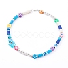 Polymer Clay Beaded Necklaces for Kids X-NJEW-JN03376-1