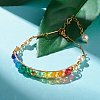 Natural Pearl & Faceted Glass Beaded Bracelet for Teen Girl Women BJEW-TA00026-2