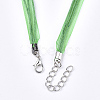 Waxed Cord and Organza Ribbon Necklace Making NCOR-T002-239-3
