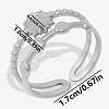 Sun Stainless Steel Fashion Double Layers Cuff Open Ring for Women KH5464-1-1