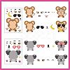 48 Sheets 8 Styles Paper Make a Face Stickers DIY-WH0467-003-3