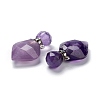 Natural Amethyst Perfume Bottle Pendants G-D058-11P-07-4