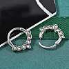 Horse Eye 316 Surgical Stainless Steel Clear Cubic Zirconia Hoop Earrings EJEW-G416-38AS-2