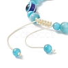 Cat Eye & Resin Evil Eye Braided Bead Bracelet for Women BJEW-JB09240-6