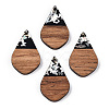 Opaque Resin & Walnut Wood Pendants RESI-N039-60B-1