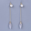 Natural Quartz Crystal Ear Threads EJEW-JE03138-01-1