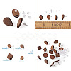 Coconut Brown Wood Stud Earring Findings EJEW-TA0010-06P-10