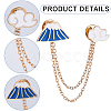 Gorgecraft 4Pcs 4 Style Planet & Egg & Mountain & Rabbit Hanging Chain Brooches JEWB-GF0001-32-6