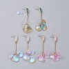 Glass Cluster Beads Dangle Ear Studs EJEW-JE03913-1