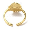 Shell Shape Rack Plating Brass Open Cuff Finger Rings for Women RJEW-L123-008G-3