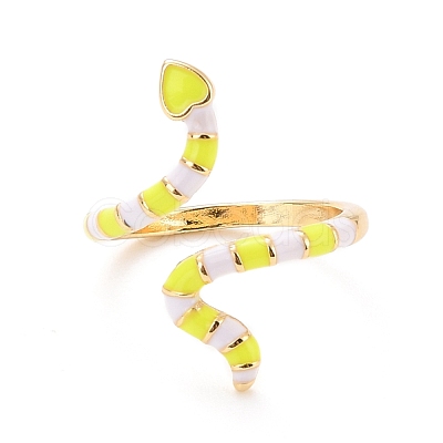 Snake Wrap Enamel Cuff Ring for Women RJEW-C004-25-RS-1