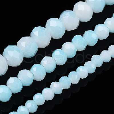 Two-Tone Imitation Jade Glass Beads Strands X-GLAA-T033-01C-05-1