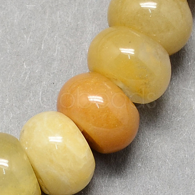 Natural Gemstone Old Topaz Jade Stone Rondelle Beads Strands X-G-S105-8mm-18-1