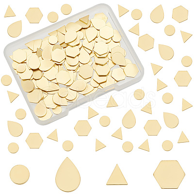 Olycraft 160Pcs 4 Style Brass Cabochons KK-OC0001-39-1