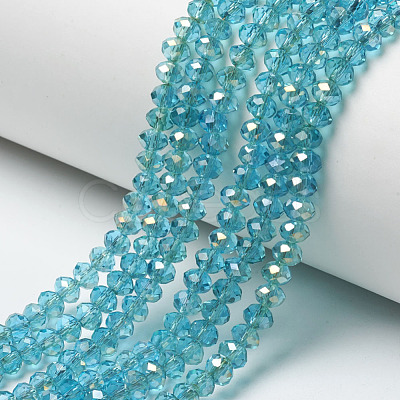 Electroplate Transparent Glass Beads Strands EGLA-A034-T6mm-H14-1