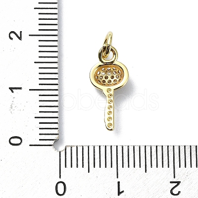 Brass Micro Pave Claer Cubic Zirconia Charms KK-H475-50G-03-1