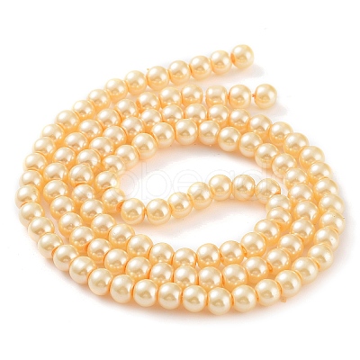 Baking Painted Pearlized Glass Pearl Round Bead Strands HY-Q003-6mm-61-1