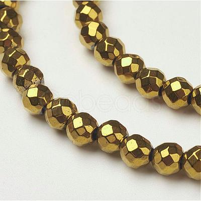 Non-Magnetic Synthetic Hematite Beads Strands G-G092-6mm-1-1