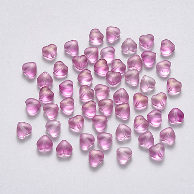 Transparent Spray Painted Glass Beads X-GLAA-R211-02-B06-1