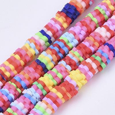 Handmade Polymer Clay Beads Strands X-CLAY-R086-01-1