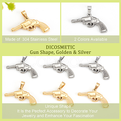 DICOSMETIC 8Pcs 2 Colors 304 Stainless Steel Pendants STAS-DC0010-07-1