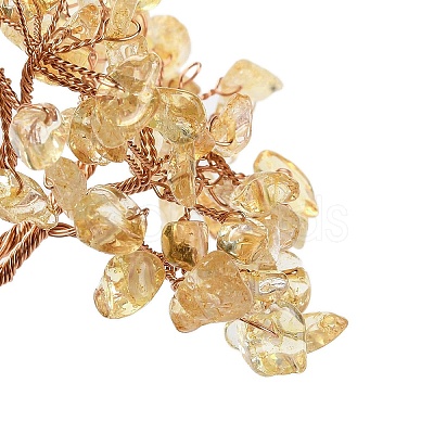 Natural Yellow Quartz Chips Tree Decorations DJEW-M012-02F-1