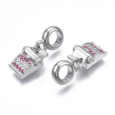 Rack Plating Alloy Enamel European Dangle Charms MPDL-N039-055-1