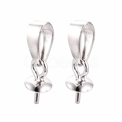 Anti-Tarnish Rhodium Plated 925 Sterling Silver Snap on Bails STER-N016-21P-1