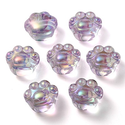 UV Plating Rainbow Iridescent Acrylic Beads OACR-P010-18E-1