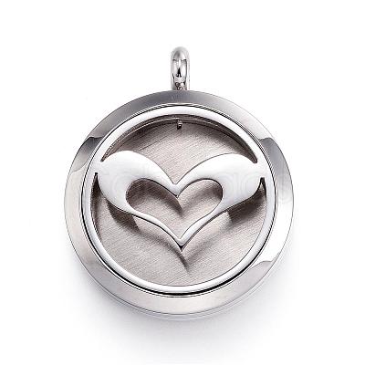 316 Surgical Stainless Steel Diffuser Locket Pendants STAS-P102-033G-1