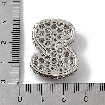 Rack Plating Brass Micro Pave Clear Cubic Zirconia Pendants ZIRC-U002-P-Z-1