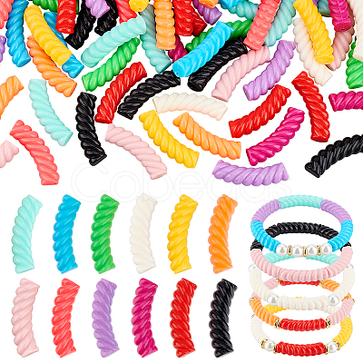 PandaHall Elite 96Pcs 12 Colors Opaque Resin Beads RESI-PH0002-19-1